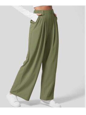 HALARA Olive Wide-Leg High-Waist Pants